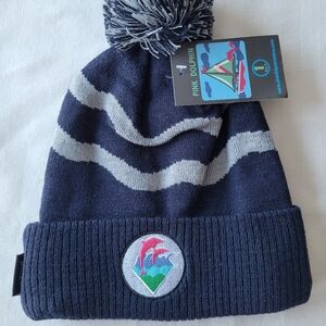 Pink Dolphin Navy and Gray Beanie